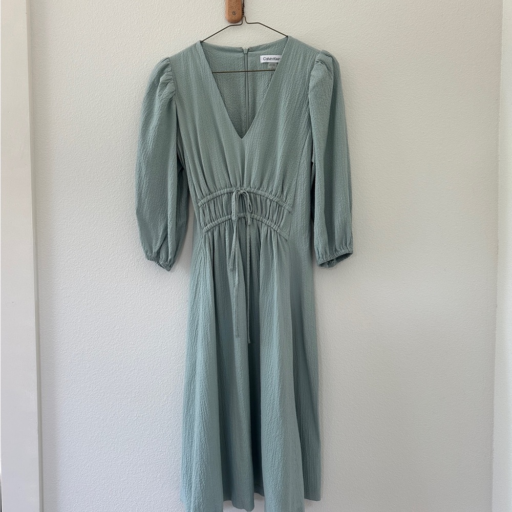 Calvin Klein Sage Green Midi Dress